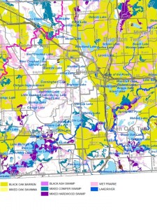 Potential areas of endangered ecosystems in Livingston County.