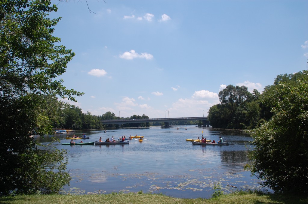 Kayakers explore Gallup Park during Huron River Day
