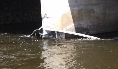 This canoe wreckage offers a warning to unprepared paddlers about the power of the river.