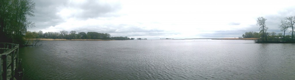 Panoramic view east at the Huron River delta