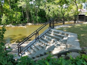 Stairs, path, and railing have been restored at the Frog Island Access