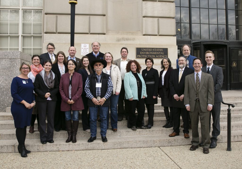 HRWC's Elizabeth Riggs and other D.C. Fly In participants visit US EPA on Pennsylvania Avenue.
