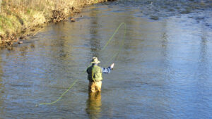 Fly fishing angler on the Huron River