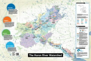 Huron River Watershed Map poster