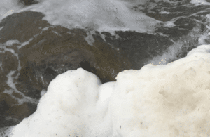 Suspected PFAS foam on the Huron River